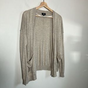 Line the label neutral tan cardigan open front  lightweight layering size XS